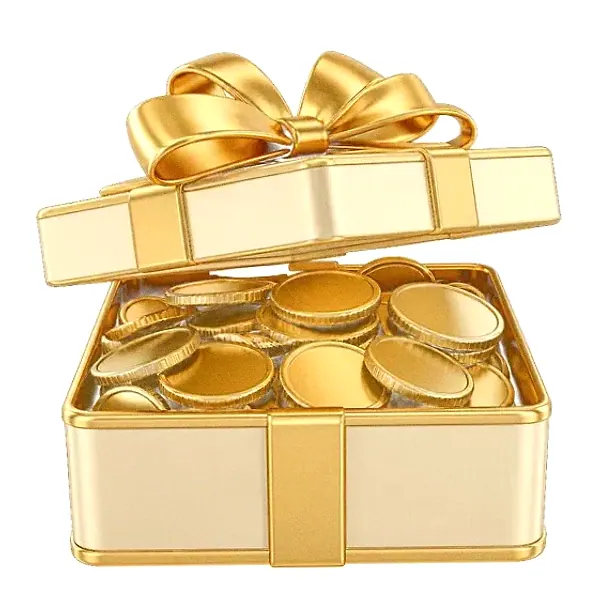 Gift box with coins — Fortunica