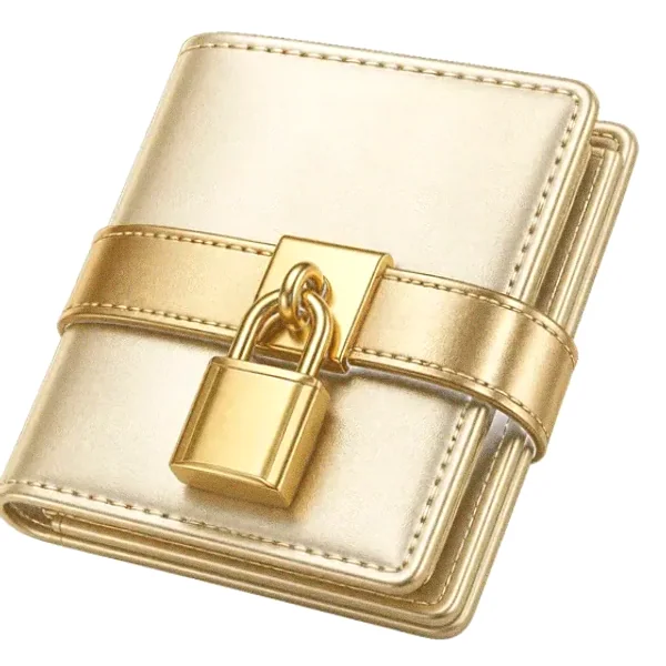 Locked leather wallet — Fortunica