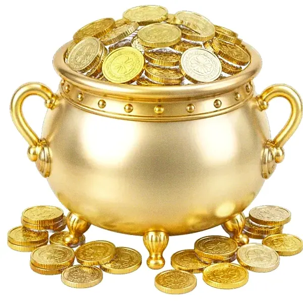 Coin-filled cauldron — Fortunica